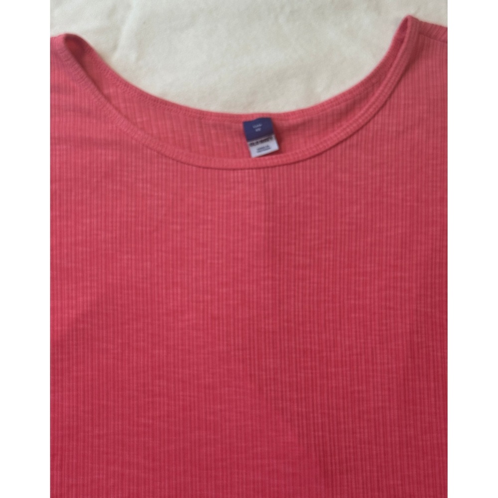 Old Navy Luxe Ribbed Oversized Top Coral Pink 4X Plus Size Stretch Comfort Soft - Picture 4 of 6